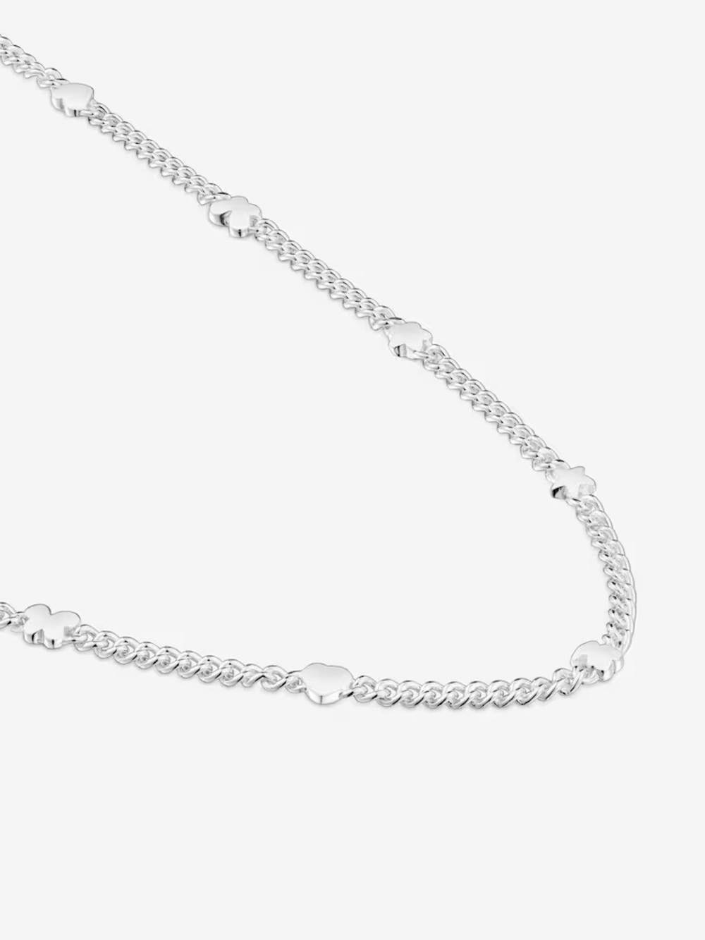Tous Silver Clover Link Necklace - Silver Tone